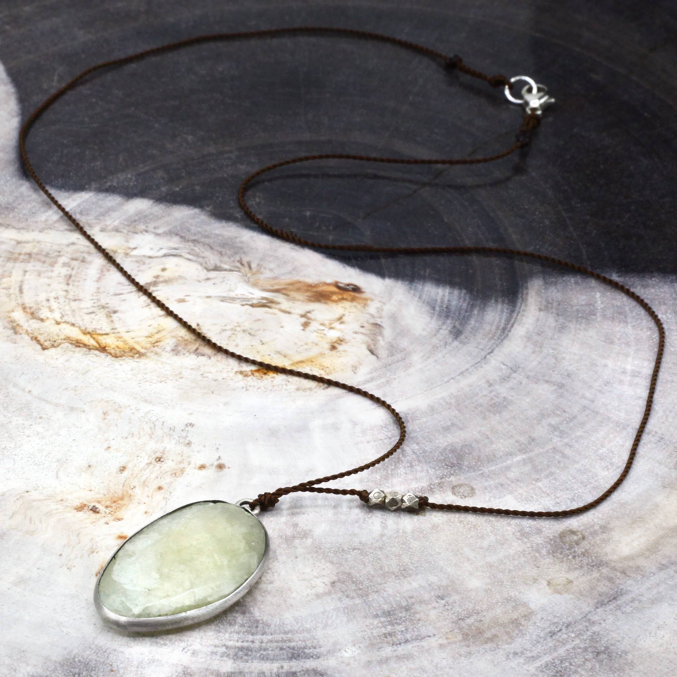 Margaret Solow Jewelry | Yellow Sapphire + Sterling Silver Drop Necklace | Firecracker