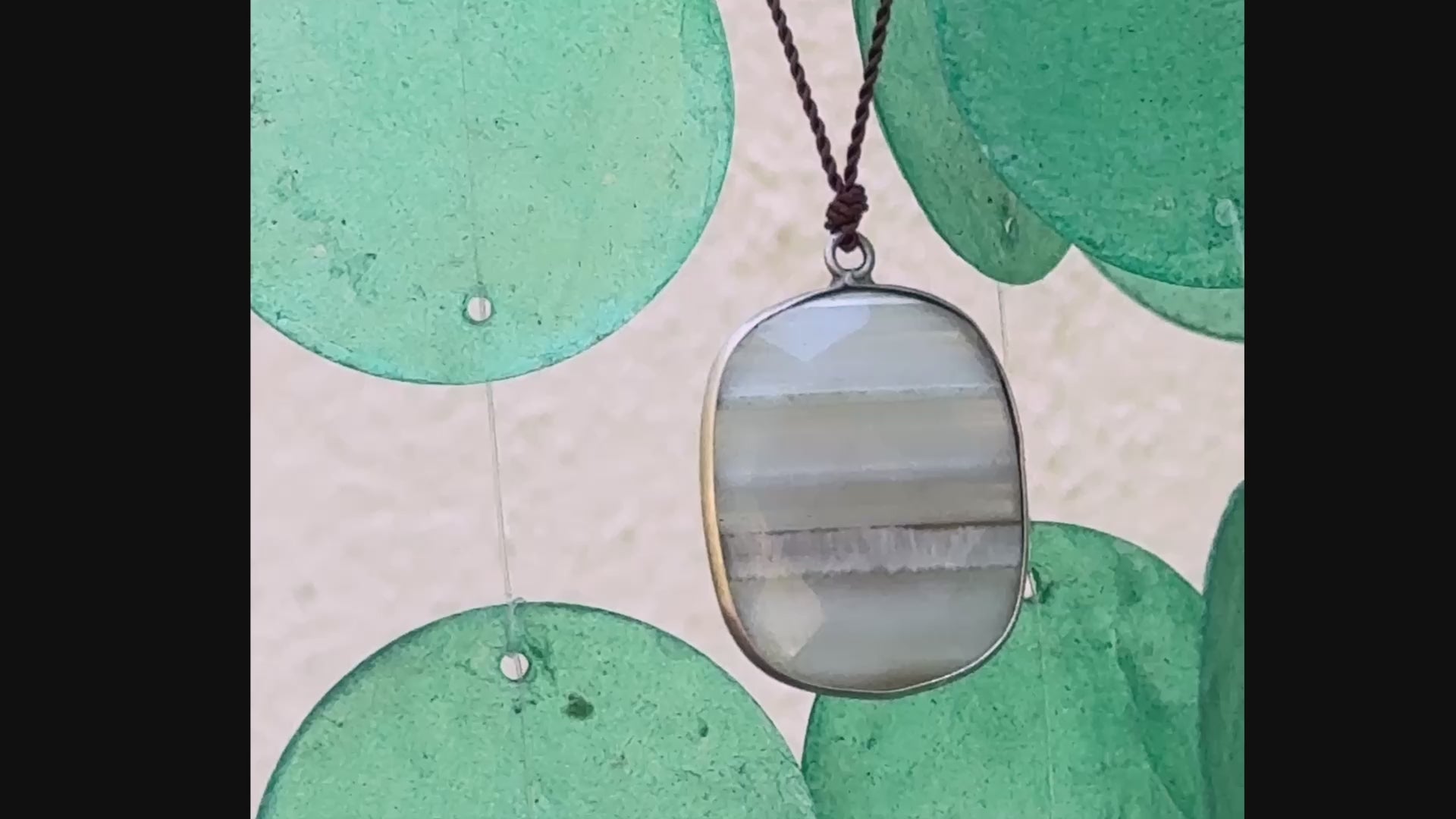 Margaret Solow Jewelry | Agate + Sterling Silver Gemstone Drop Necklace | Firecracker