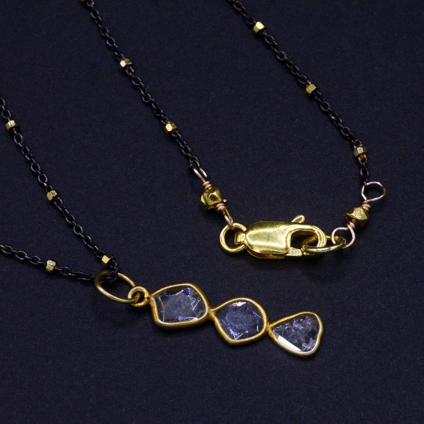 Robindira Unsworth Jewelry | Diamond Slice + 22k Gold Vermeil Collar Necklace | Firecracker