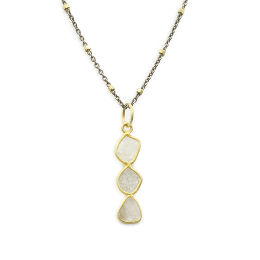 Robindira Unsworth Jewelry | Diamond Slice + 22k Gold Vermeil Collar Necklace | Firecracker