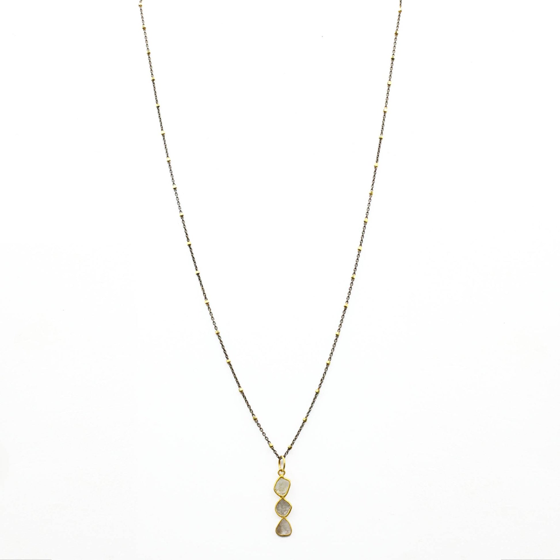 Robindira Unsworth Jewelry | Diamond Slice + 22k Gold Vermeil Collar Necklace | Firecracker