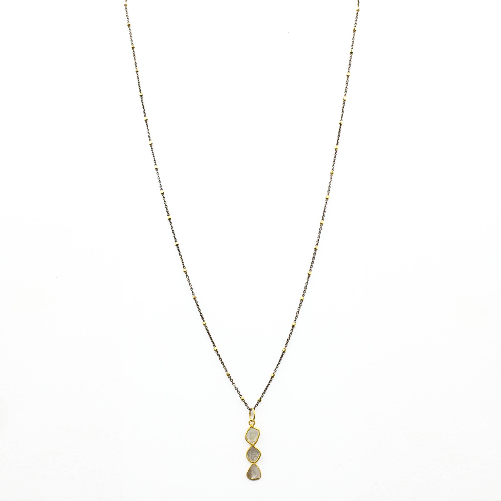 Robindira Unsworth Jewelry | Diamond Slice + 22k Gold Vermeil Collar Necklace | Firecracker