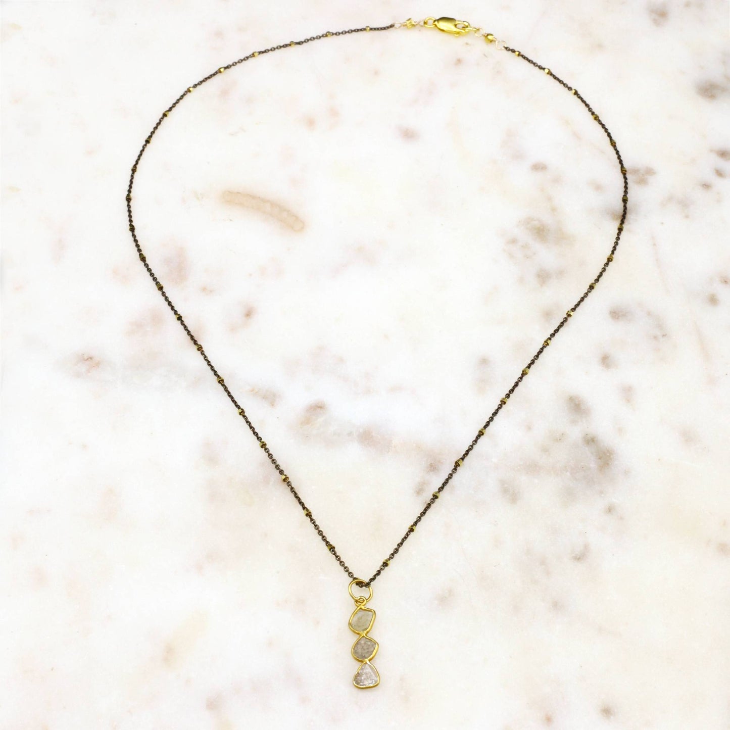 Robindira Unsworth Jewelry | Diamond Slice + 22k Gold Vermeil Collar Necklace | Firecracker