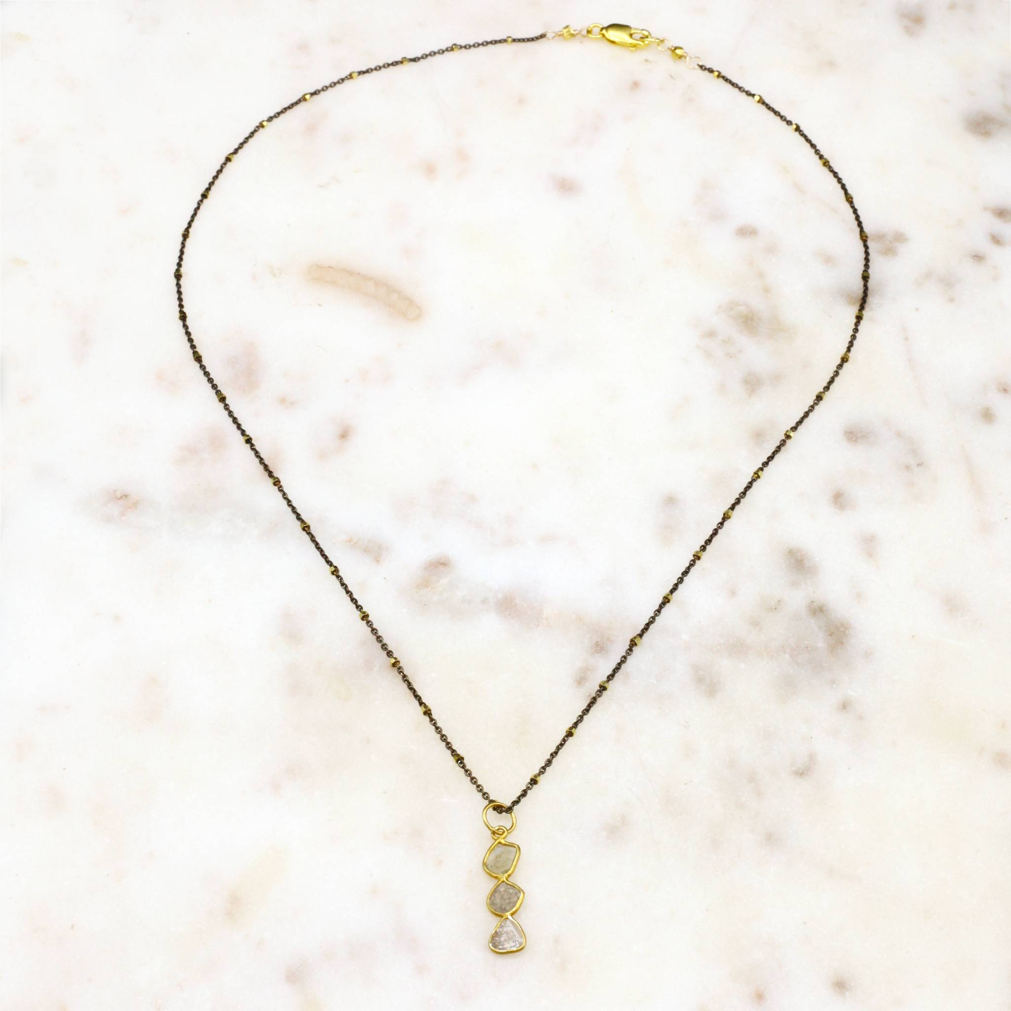 Robindira Unsworth Jewelry | Diamond Slice + 22k Gold Vermeil Collar Necklace | Firecracker