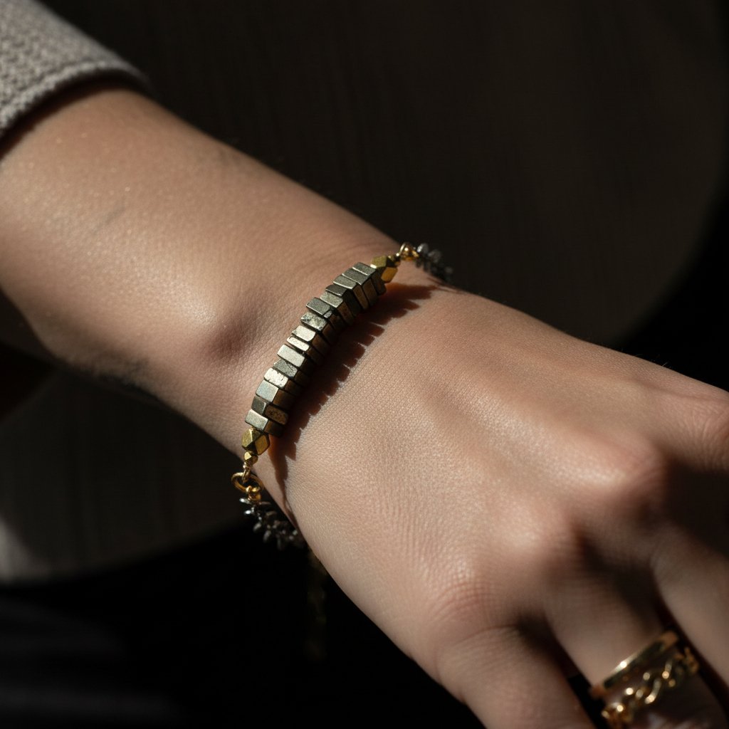 Robindira Unsworth Jewelry | Pyrite + Mixed Metal Bracelet | Firecracker