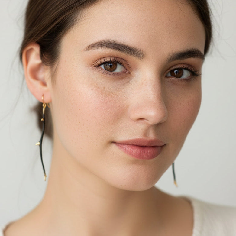 Sarah McGuire Studio | 18k Gilded Antler Earrings | Firecracker