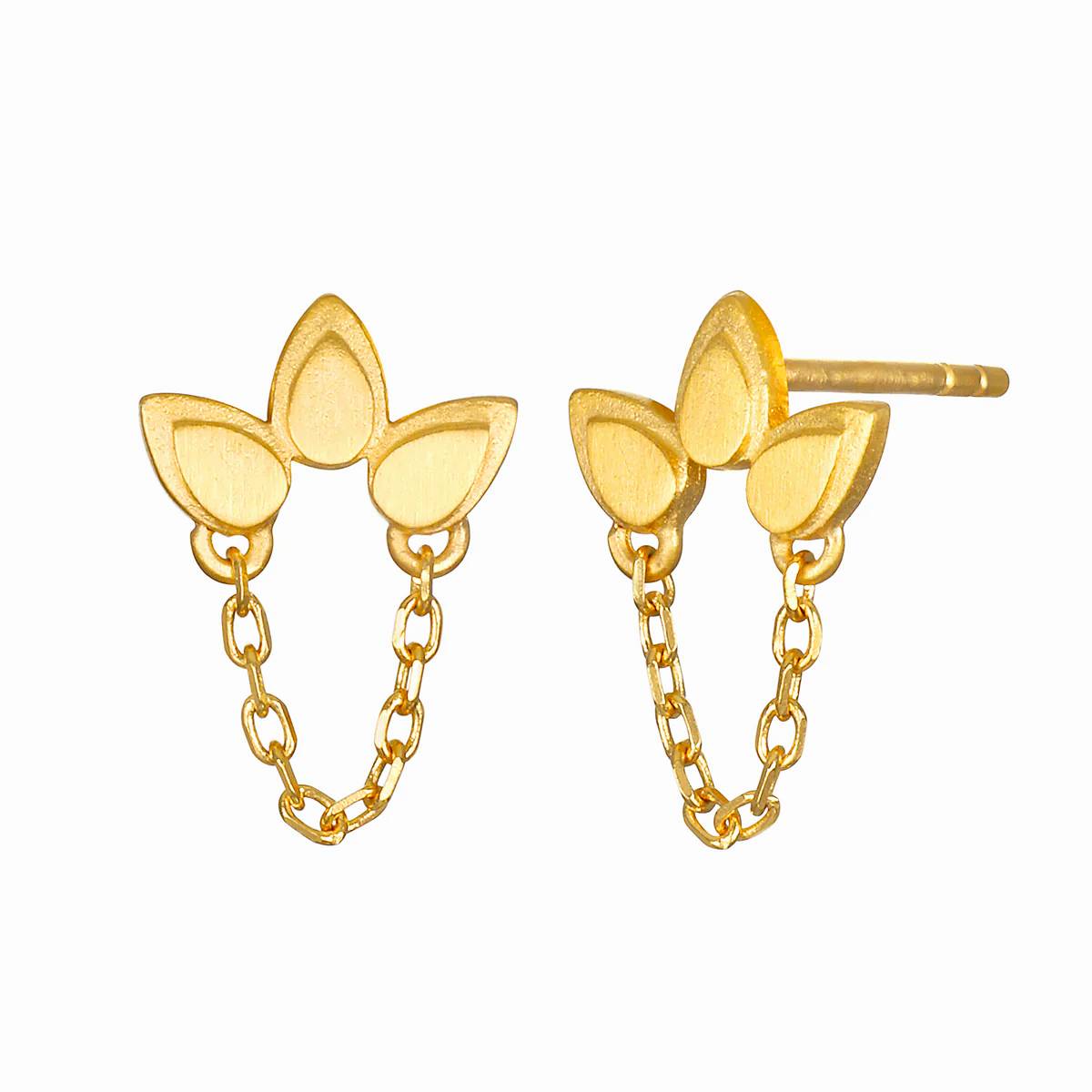 Satya Jewelry | "Bloom of Hope" Lotus Chain Earrings | Firecracker
