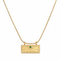 Satya Jewelry | Emerald "Sunburst Birthstone" Tablet Necklace | Firecracker