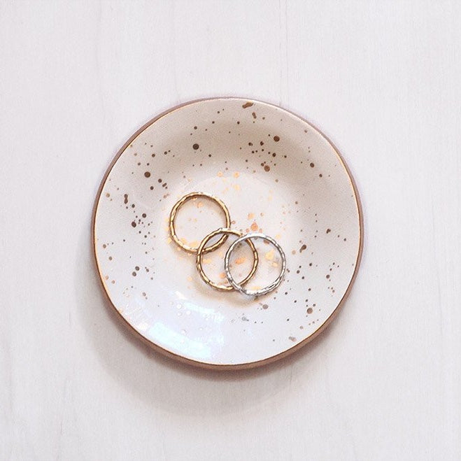 Gold Speckled Ceramic Ring Dish | Firecracker