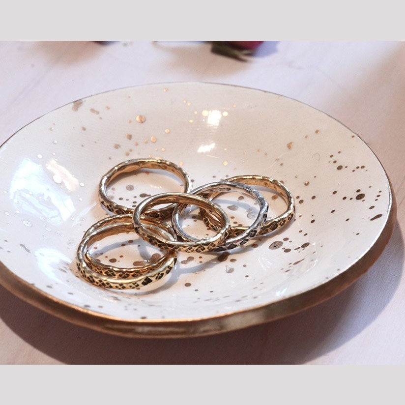 Gold Speckled Ceramic Ring Dish | Firecracker