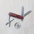 Inlaid Wood Pocket Scissors Knife - Firecracker