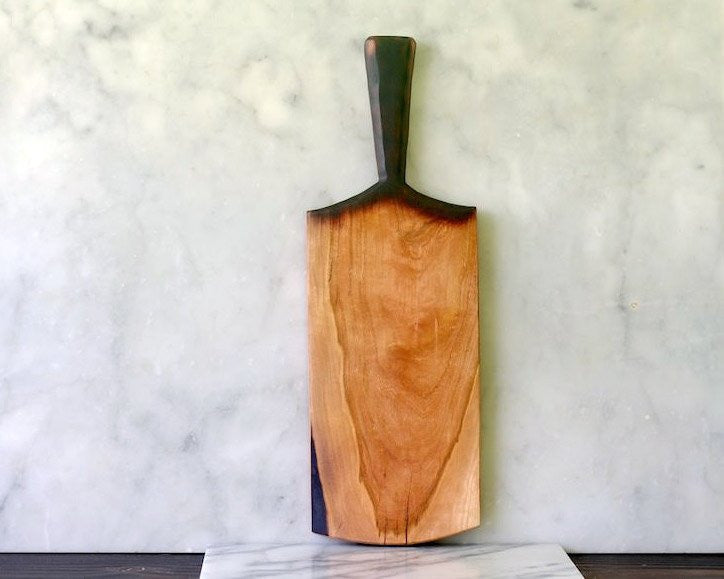 Me Speak Design | Cherry Wood Serving Board w/ Handle | Firecracker