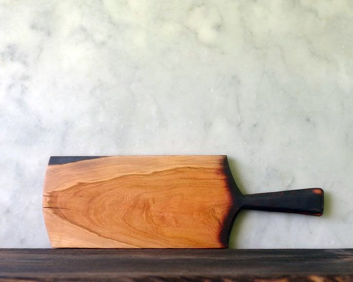 Me Speak Design | Cherry Wood Serving Board w/ Handle | Firecracker