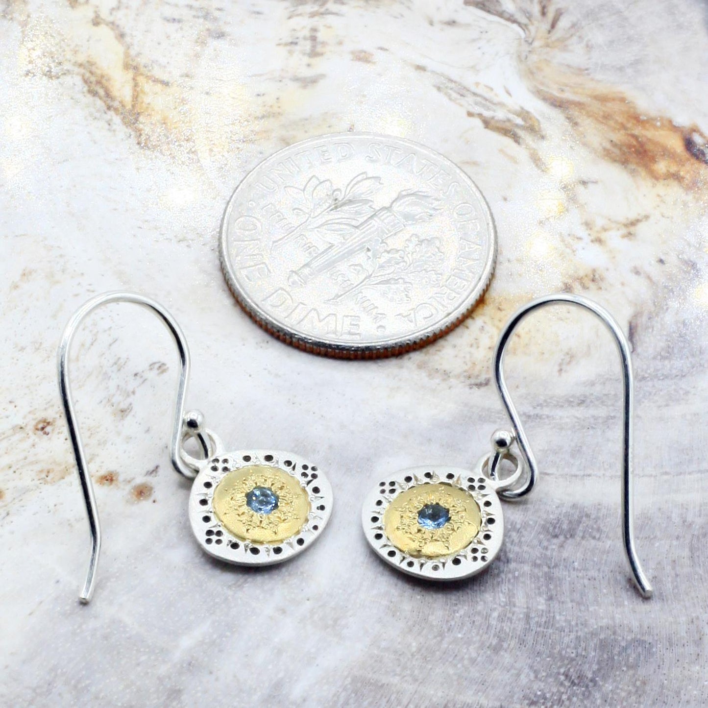 Adel Chefridi Studio | Aquamarine + 18k Yellow Gold "Seeds of Harmony" Gemstone Earrings | Firecracker