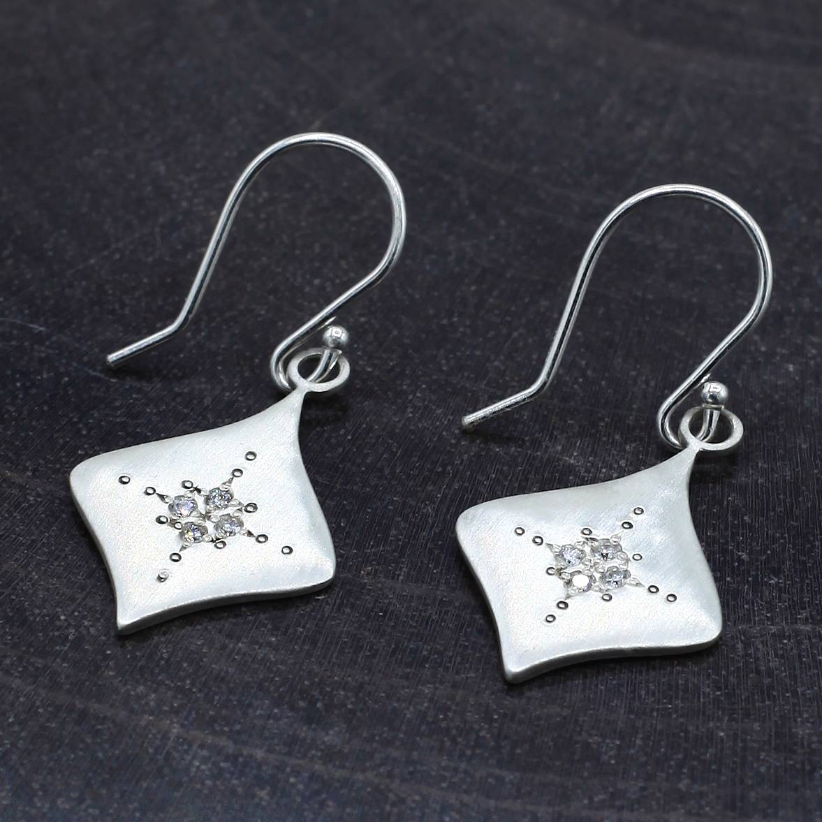 Adel Chefridi Studio | Diamond + Sterling "Silver Night" Earrings | Firecracker