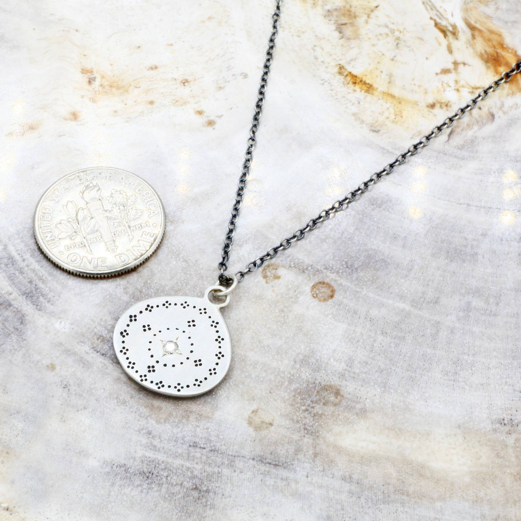 Adel Chefridi Studio | Diamond + Sterling Silver Nostalgia Pendant Necklace | Firecracker