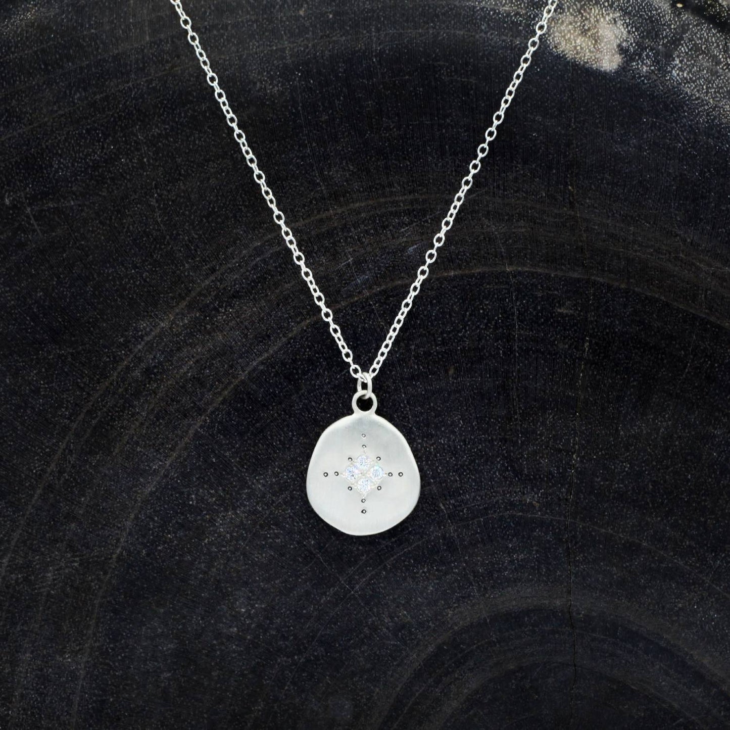 Adel Chefridi Studio | Diamond + Sterling Silver Organic Four Star Pendant Necklace | Firecracker