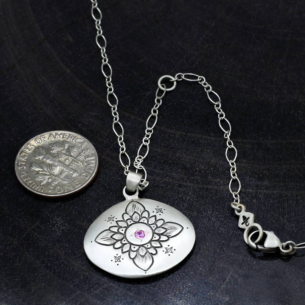Adel Chefridi Studio | Pink Sapphire "Lotus" Pendant Necklace | Firecracker