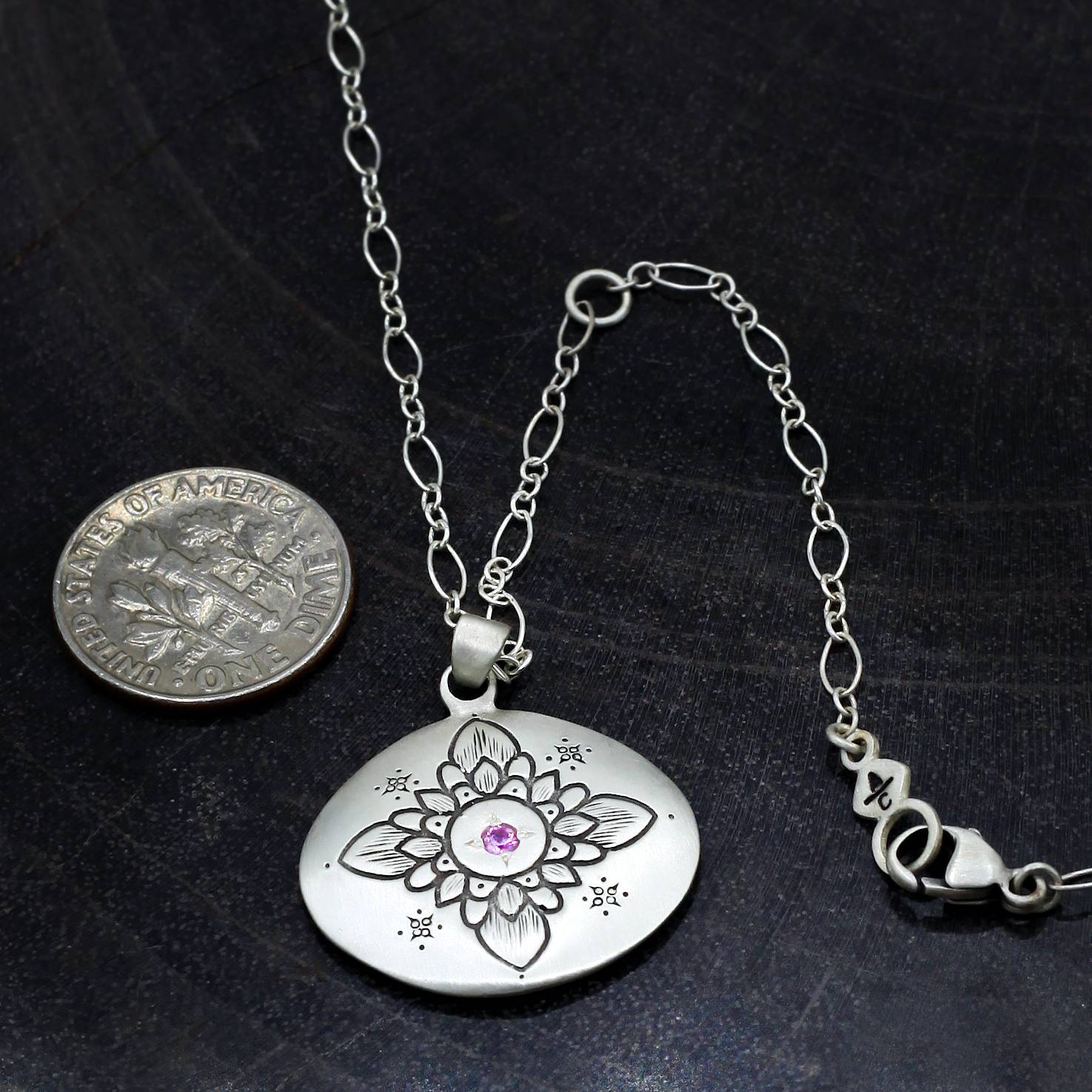 Adel Chefridi Studio | Pink Sapphire "Lotus" Pendant Necklace | Firecracker