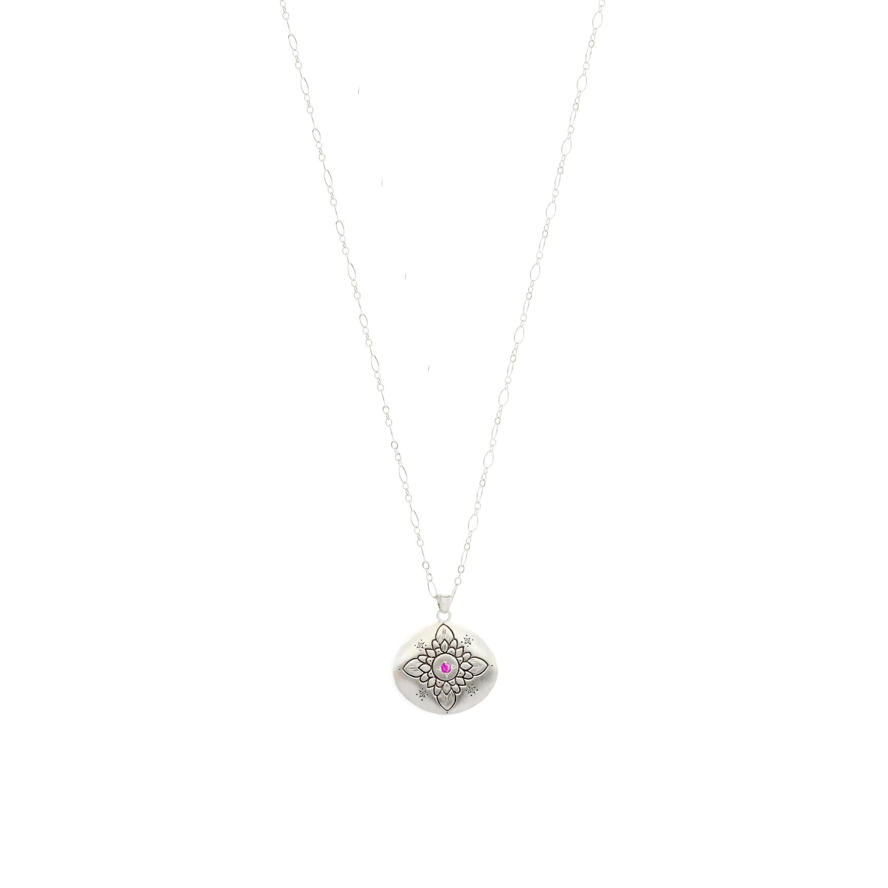 Adel Chefridi Studio | Pink Sapphire "Lotus" Pendant Necklace | Firecracker