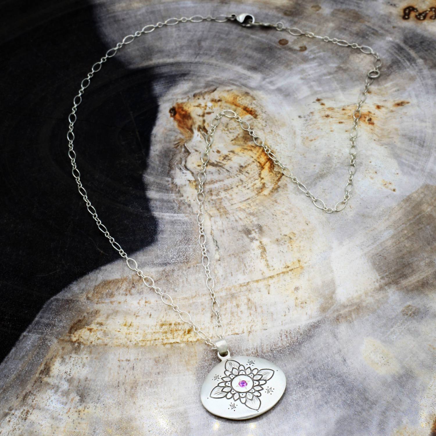 Adel Chefridi Studio | Pink Sapphire "Lotus" Pendant Necklace | Firecracker