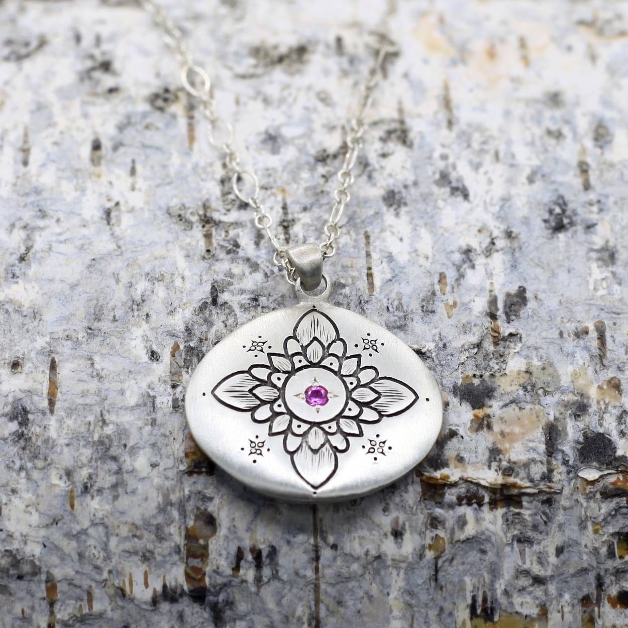 Adel Chefridi Studio | Pink Sapphire "Lotus" Pendant Necklace | Firecracker