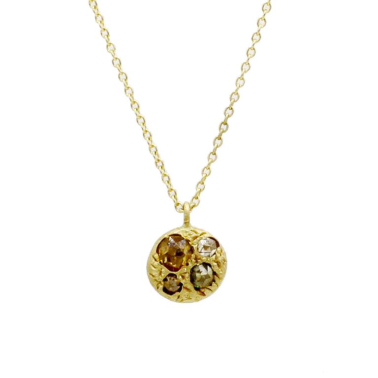 Aili Jewelry | Eros + 14K Gold Diamond Pendant Necklace | Firecracker