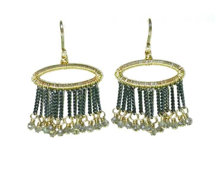 Dana Kellin Jewelry | Black Spinel Bow Dangle Earrings | Firecracker