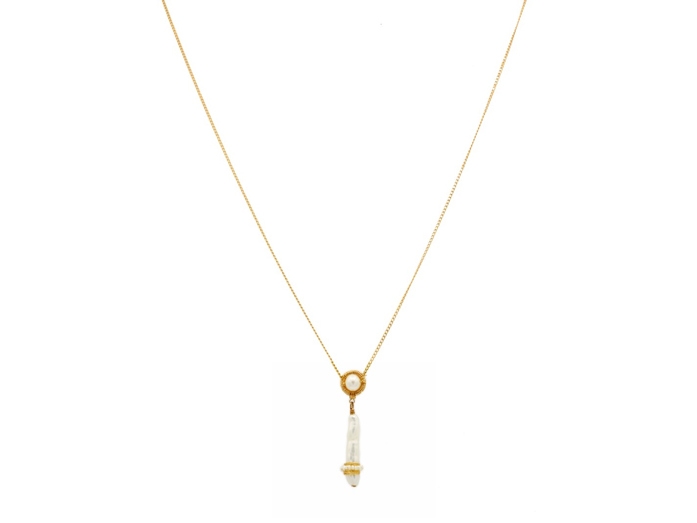 Dana Kellin Jewelry | Wrapped Freshwater Pearl Pendant Necklace | Firecracker