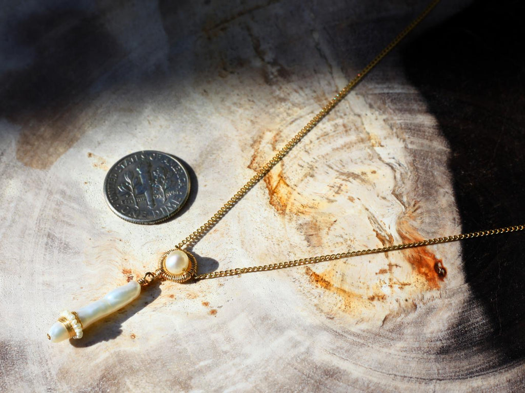 Dana Kellin Jewelry | Wrapped Freshwater Pearl Pendant Necklace | Firecracker