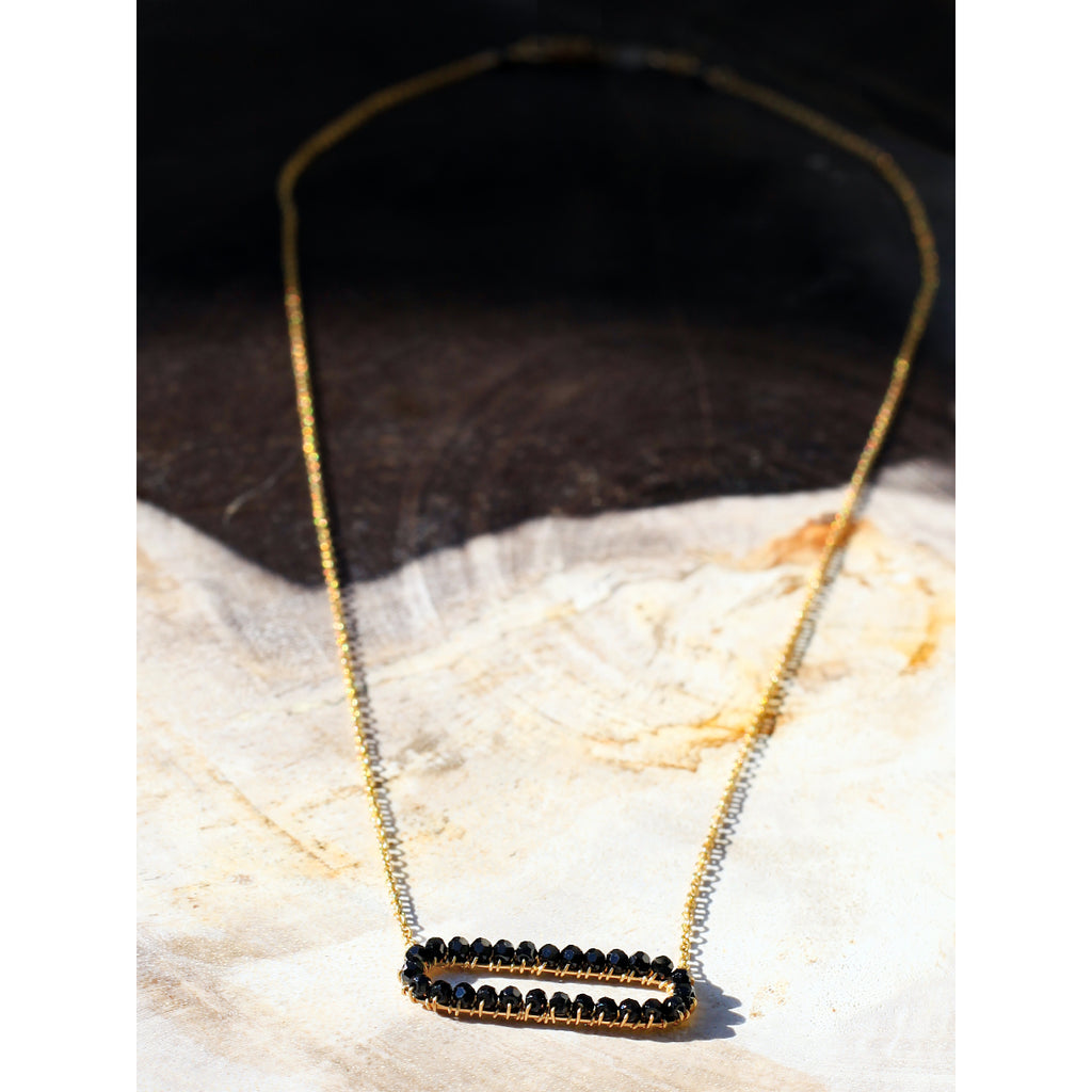 Dana Kellin Jewelry | Jet Oval Necklace | Firecracker