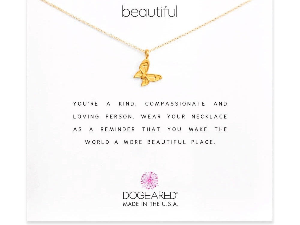 Dogeared | "Beautiful" Butterfly Charm Necklace | Firecracker