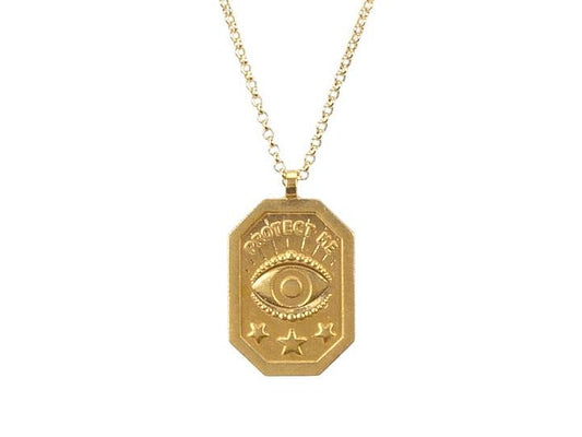 Dogeared | "Protect Me" Evil Eye Tablet Necklace | Firecracker