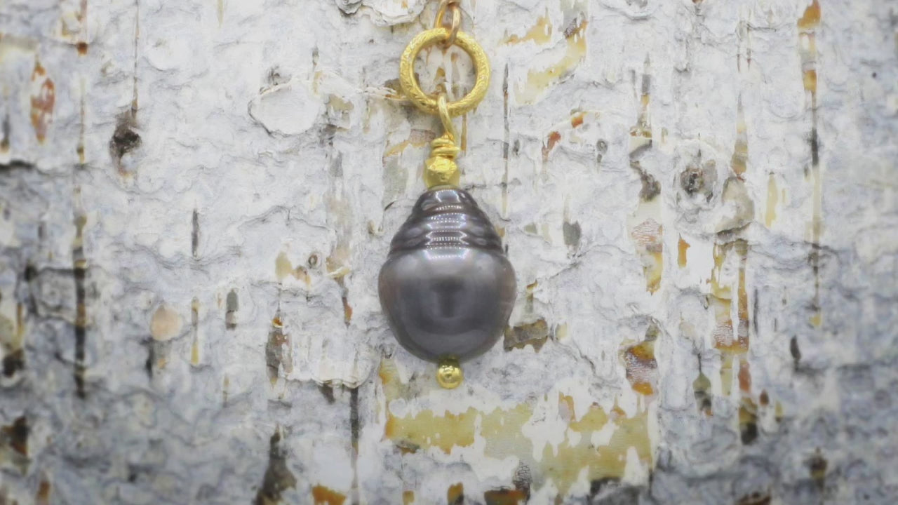 Robindira Unsworth Jewelry | Tahitian Pearl + Oxidized Sterling Silver Necklace | Firecracker