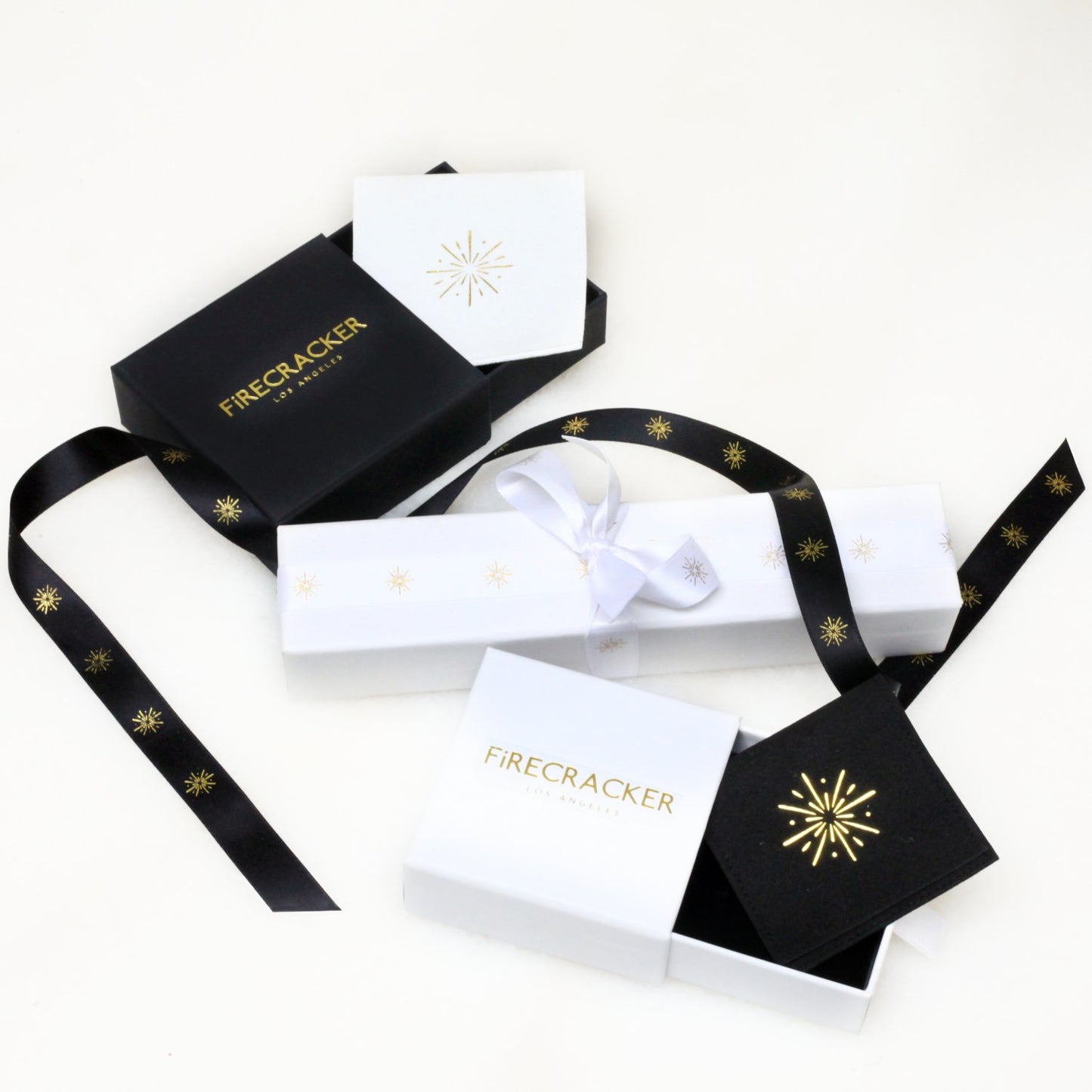 Aili Jewelry | Letter Diamond + 14K Gold Postcard Charm Necklace | Firecracker