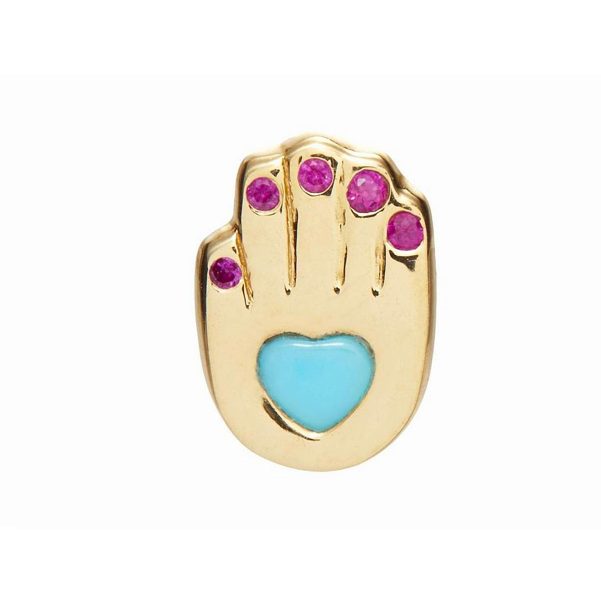 Scosha | Hamsa Gemstone + 14K Gold Stud Earring | Firecracker