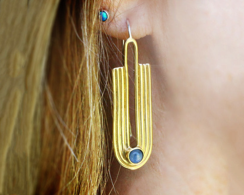 Odette New York | Kaj Earrings | Kyanite + Brass | Firecracker