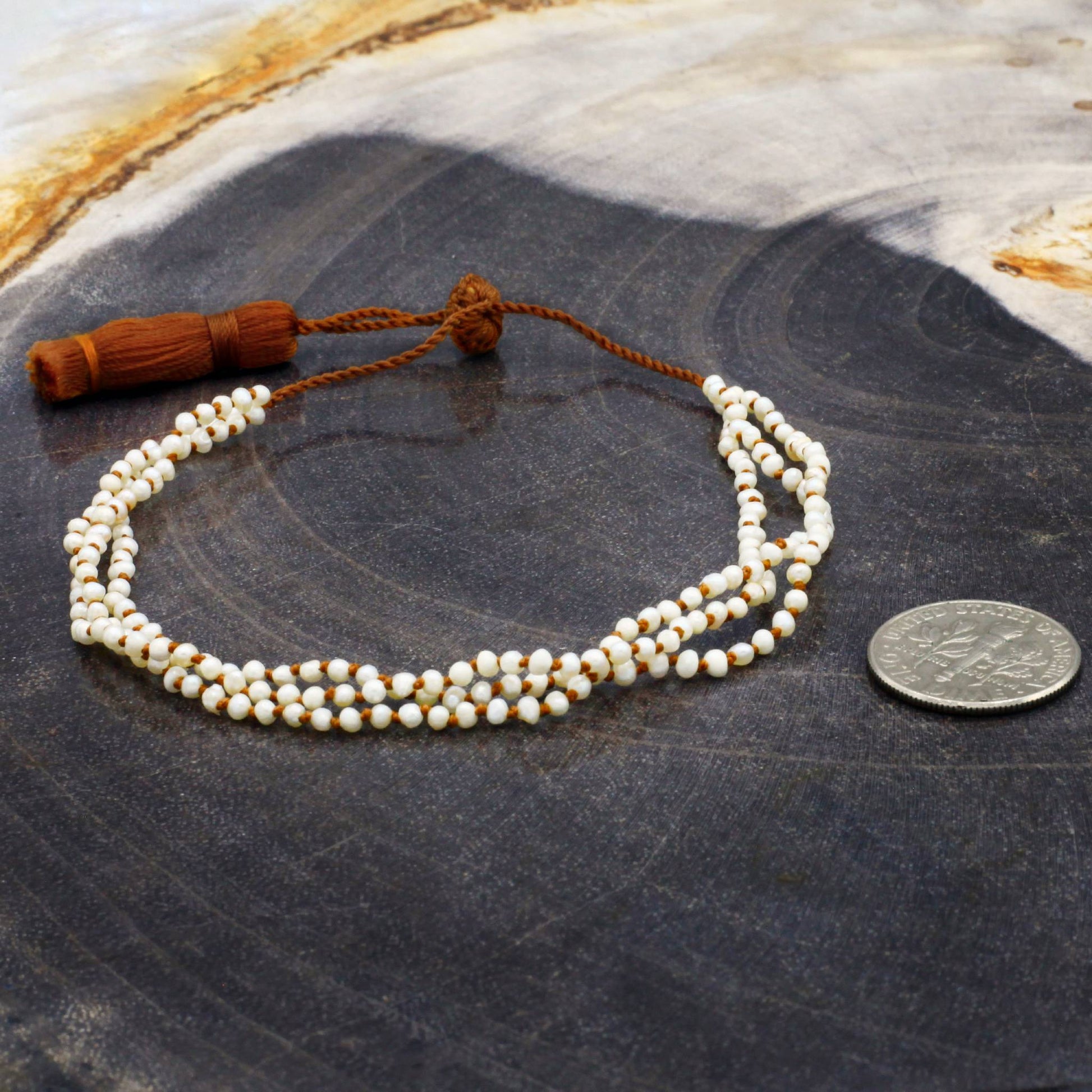 Lena Skadegard Jewelry | Freshwater Pearl Tassel Bracelet | Firecracker