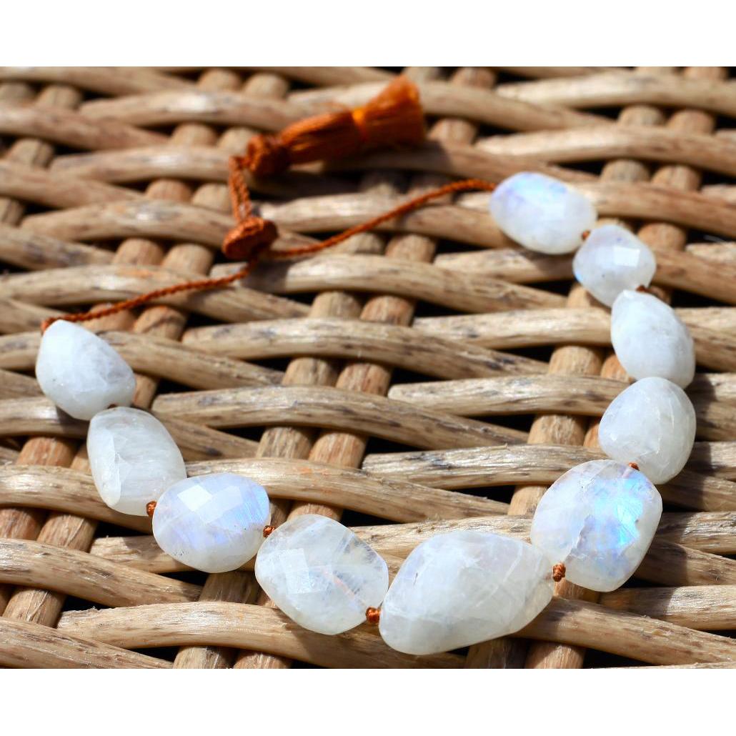 Lena Skadegard Jewels | Rainbow Moonstone Gemstone Tassel Bracelet | Firecracker