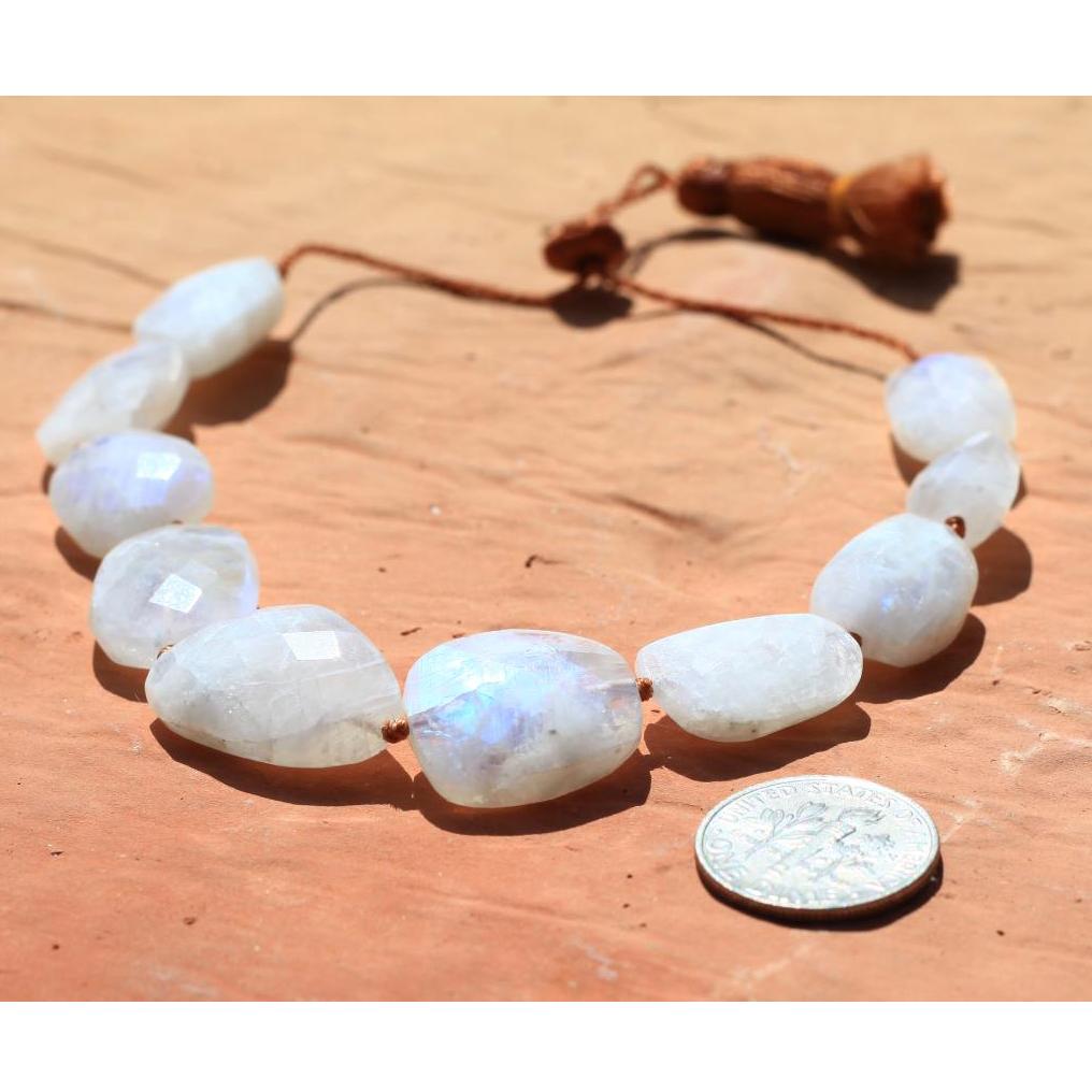 Lena Skadegard Jewels | Rainbow Moonstone Gemstone Tassel Bracelet | Firecracker