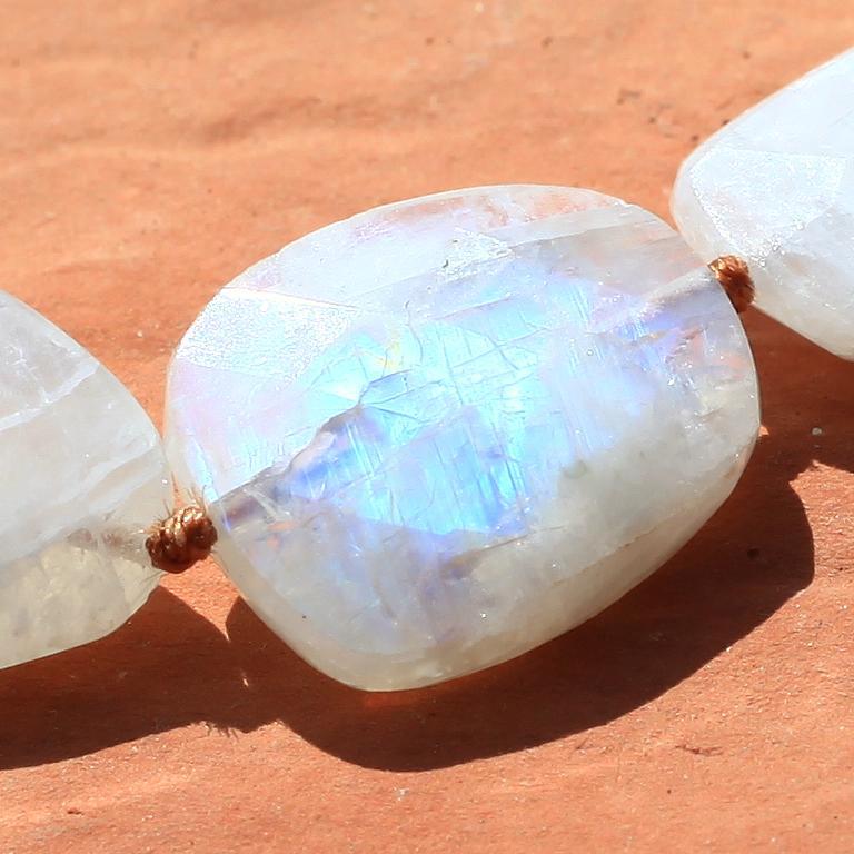 Lena Skadegard Jewels | Rainbow Moonstone Gemstone Tassel Bracelet | Firecracker