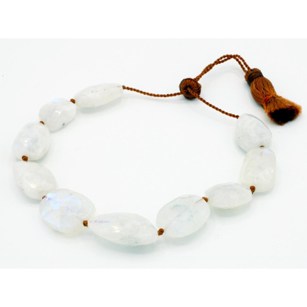 Lena Skadegard Jewels | Rainbow Moonstone Gemstone Tassel Bracelet | Firecracker