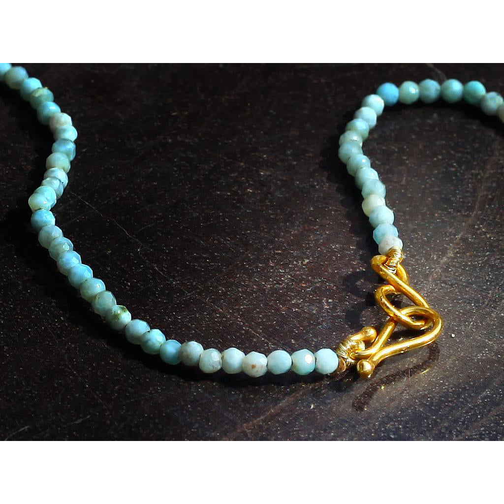 Lena Skadegard Jewels | Tourmaline, Sapphire + Larimar 18k Gold Necklace | Firecracker