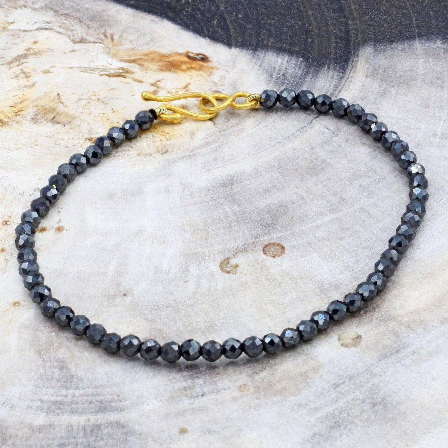 Lena Skadegard Jewels | Hematite + 9k Gold Gemstone Bracelet | Firecracker