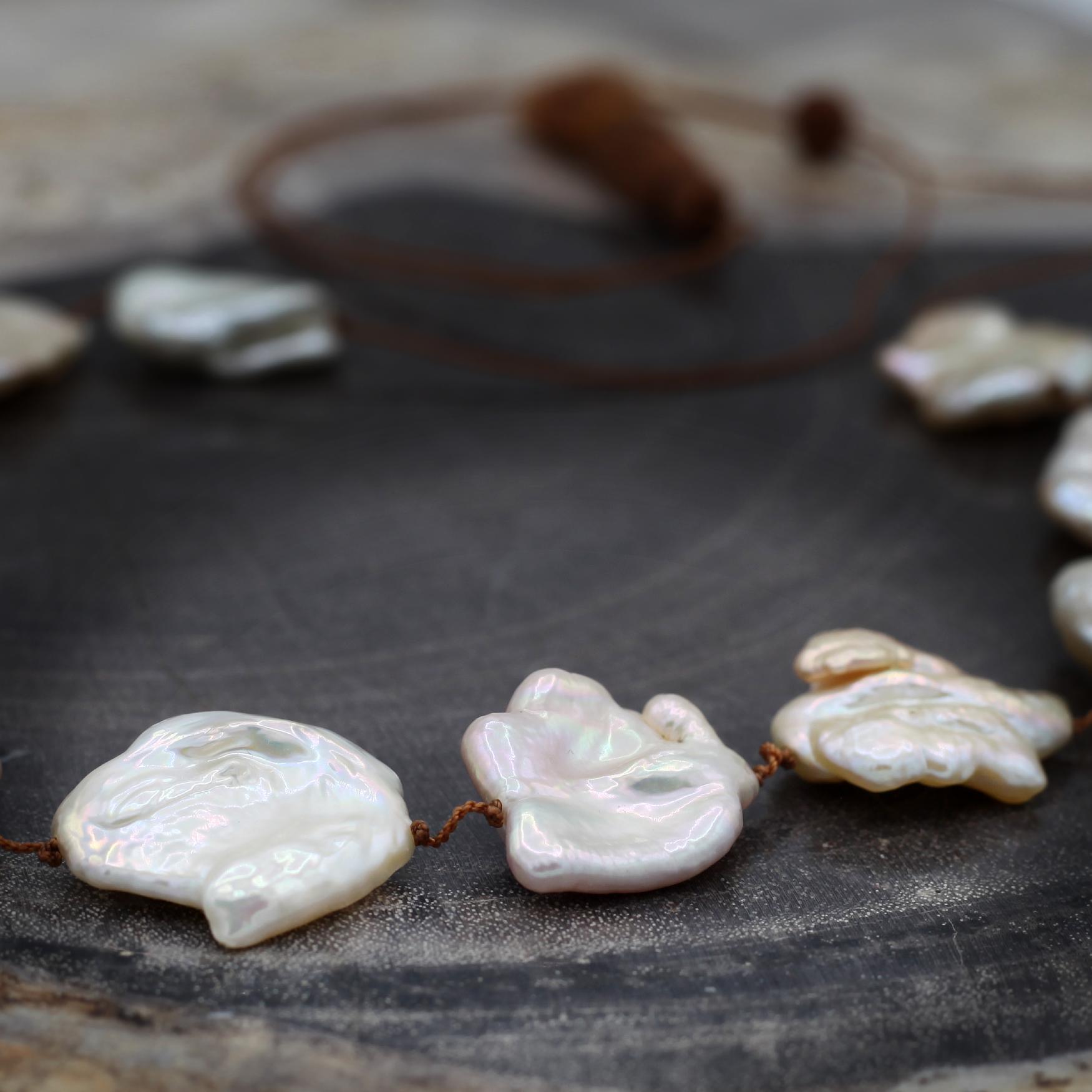 Lena Skadegard Jewelry | Floating Baroque Pearl Necklace | Firecracker