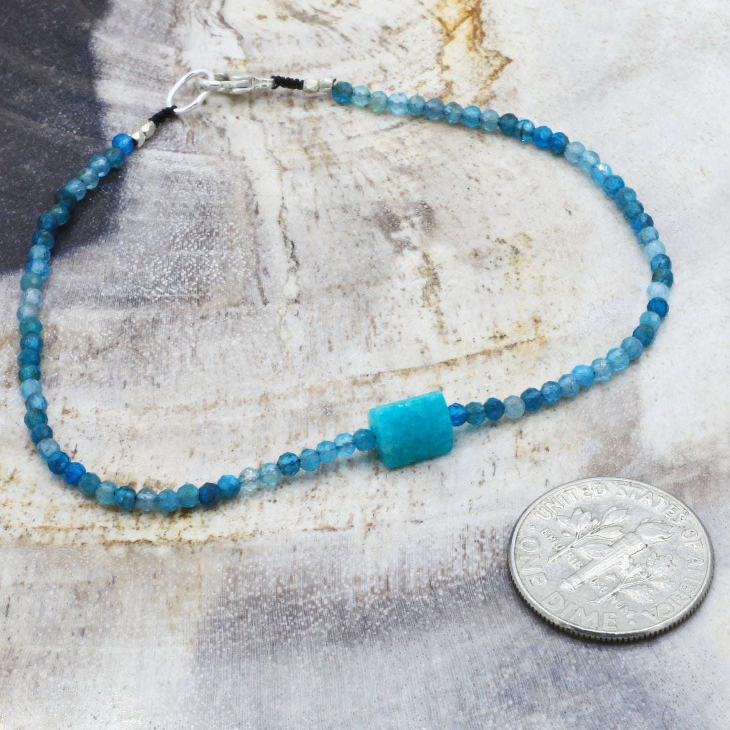 Margaret Solow Jewelry | Chrysocolla + Amazonite Beaded Bracelet | Firecracker