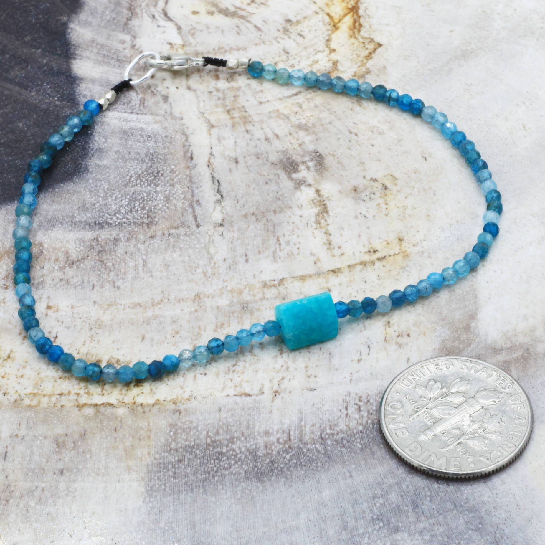 Margaret Solow Jewelry | Chrysocolla + Amazonite Beaded Bracelet | Firecracker