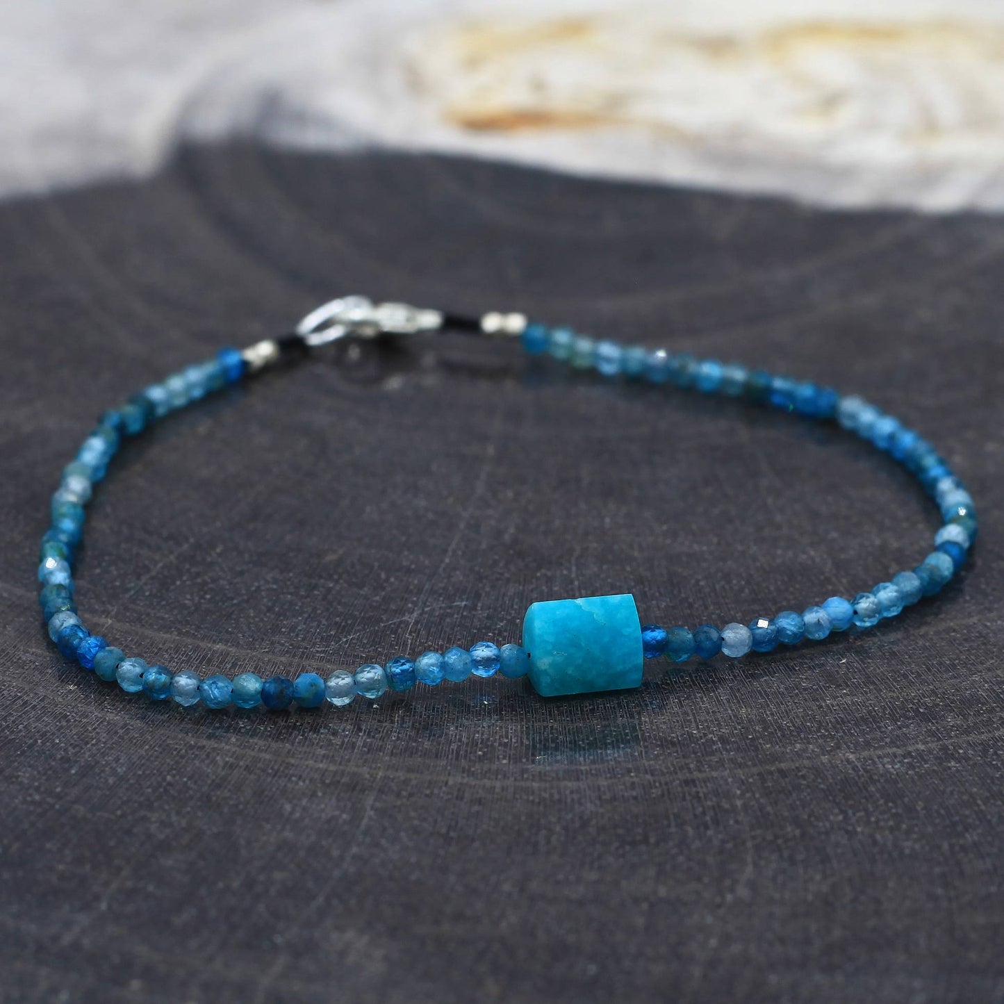 Margaret Solow Jewelry | Chrysocolla + Amazonite Beaded Bracelet | Firecracker