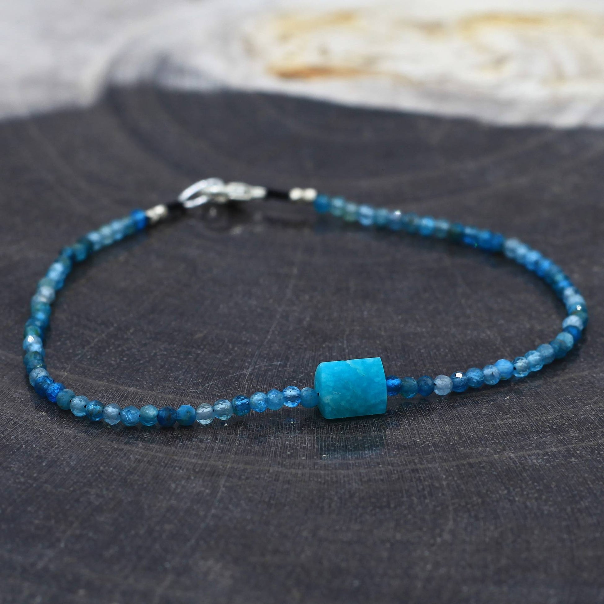 Margaret Solow Jewelry | Chrysocolla + Amazonite Beaded Bracelet | Firecracker