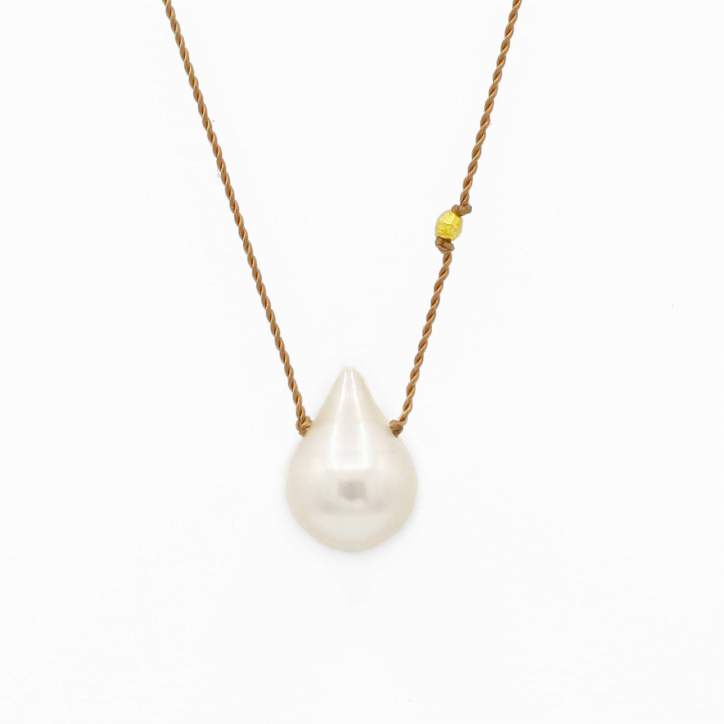 Margaret Solow Jewelry | Freshwater Baroque Pearl + 18k Gold Bead Drop Necklace | Firecracker